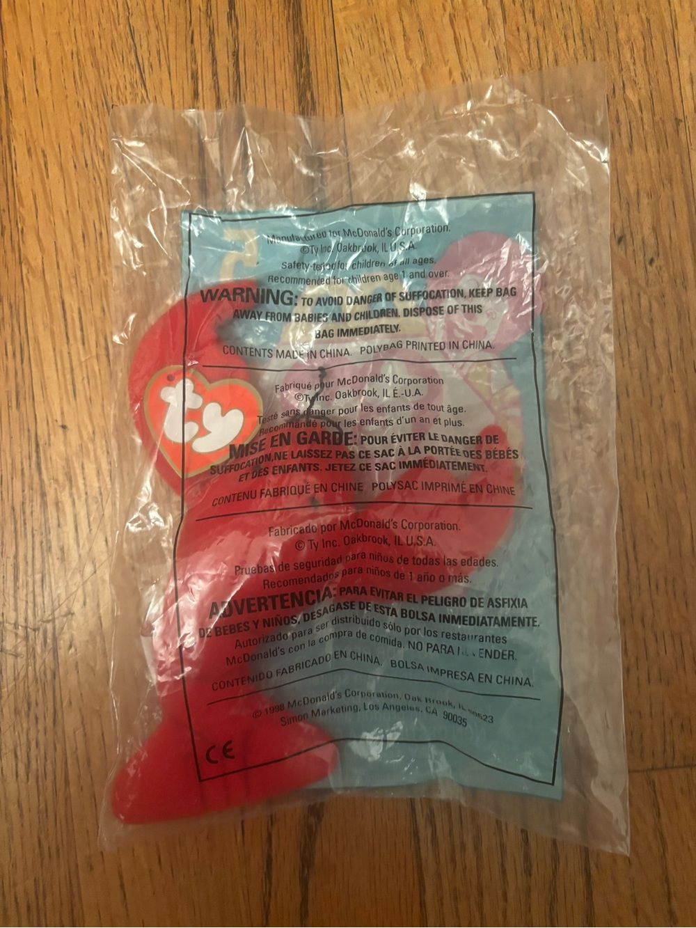 Ty Teenie Beanie Baby #5 Pinchers McDonalds Happy Meal Toy 1998 NEW Vintage
